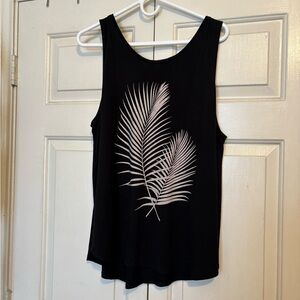 Old Navy Black Tank Top with Palm Design